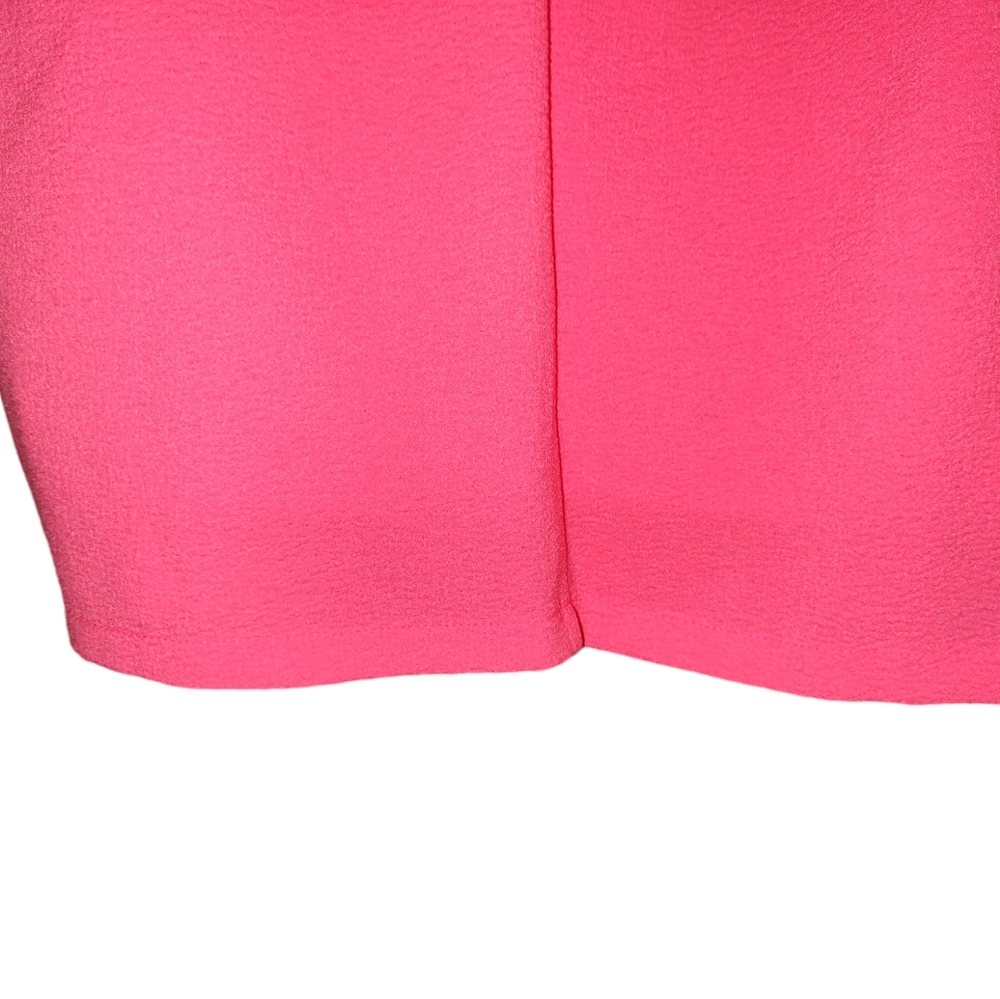 Gianni Bini Hot Pink Ruffled Short Sleeve Zippered Back Dress Size Medium - Picture 7 of 10